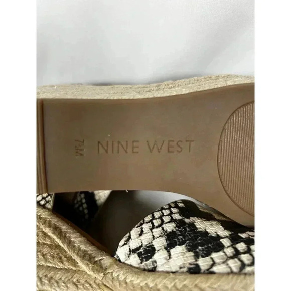 2/$30 Nine West Wnadell3 Size 7.5 Wedge Platform Sandal Animal Print - Picture 16 of 16